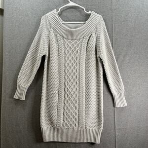 Boston Proper Long Sweater Womens Medium Gray Long Sleeve Knitted Pullover